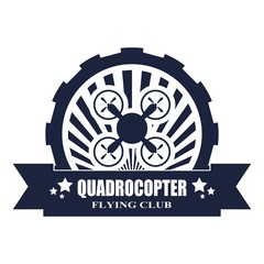 Drone icon. Qoadrocopter emblem. Flying club or repair service