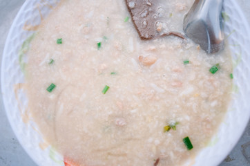 Delicious Thai Soft Boiled Rice with Fish
