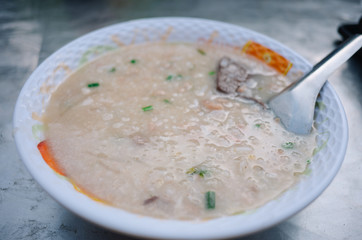 Delicious Thai Soft Boiled Rice with Fish