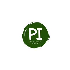 P I PI Initial logo template vector