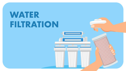 Modern Water Filter Advertising Vector Web Banner