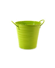  Metal bucket on a white background