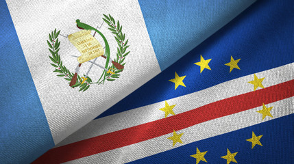 Obraz premium Guatemala and Cape Cabo Verde two flags textile cloth, fabric texture