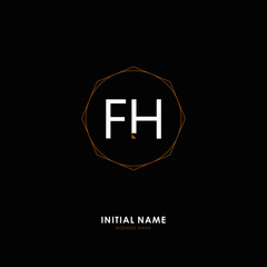 F H FH Initial logo letter with minimalist concept. Vector with scandinavian style logo.