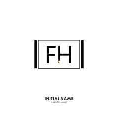 F H FH Initial logo letter with minimalist concept. Vector with scandinavian style logo.
