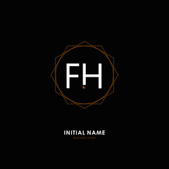 Obraz premium F H FH Initial logo letter with minimalist concept. Vector with scandinavian style logo.