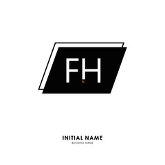F H FH Initial logo letter with minimalist concept. Vector with scandinavian style logo.