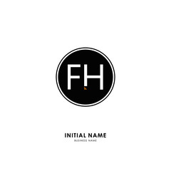 F H FH Initial logo letter with minimalist concept. Vector with scandinavian style logo.