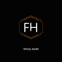 F H FH Initial logo letter with minimalist concept. Vector with scandinavian style logo.