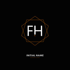 F H FH Initial logo letter with minimalist concept. Vector with scandinavian style logo.