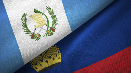 Guatemala and Liechtenstein two flags textile cloth, fabric texture