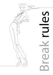 Stylish fashion models. Pretty young girls. Fashion womans Sketch