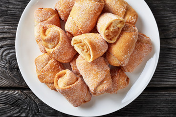 close-up of mini Pie one bite Crescents shape