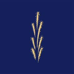 Fototapeta premium Vertical yellow firework on a dark background. Vector illustration.