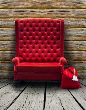 red chair in old interior