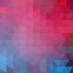 Obraz premium Abstract background consisting of blue, red triangles. Geometric design for business presentations or web template banner flyer. Vector illustration