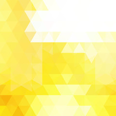 Background of yellow, white geometric shapes. Abstract triangle geometrical background. Mosaic pattern. Vector EPS 10. Vector illustration