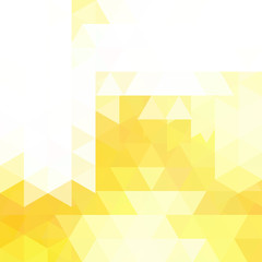 Geometric pattern, triangles vector background in yellow, white  tones. Illustration pattern