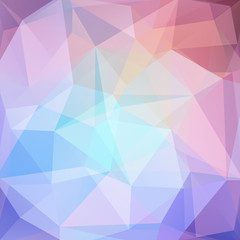 Abstract background consisting of pink, blue, pastel purple triangles. Geometric design for business presentations or web template banner flyer. Vector illustration