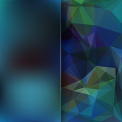 Polygonal vector background. Blur background. Can be used in cover design, book design, website background. Vector illustration. Dark blue color.