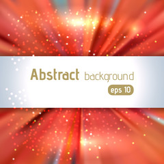 Abstract artistic background with place for text. Color rays of light. Original sparkle design. Orange color.