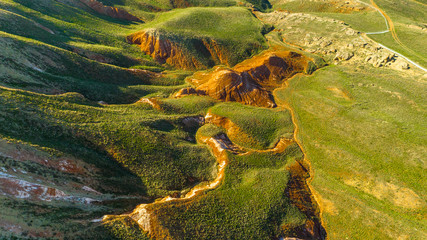 Unusual landscape. Mountain Big Bogdo in the Astrakhan region, Russia. Sacred place for practicing...