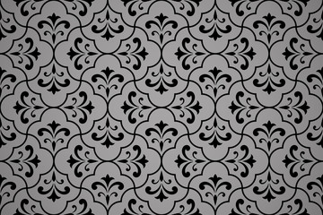 Flower geometric pattern. Seamless vector background. Black ornament. Ornament for fabric, wallpaper, packaging, Decorative print