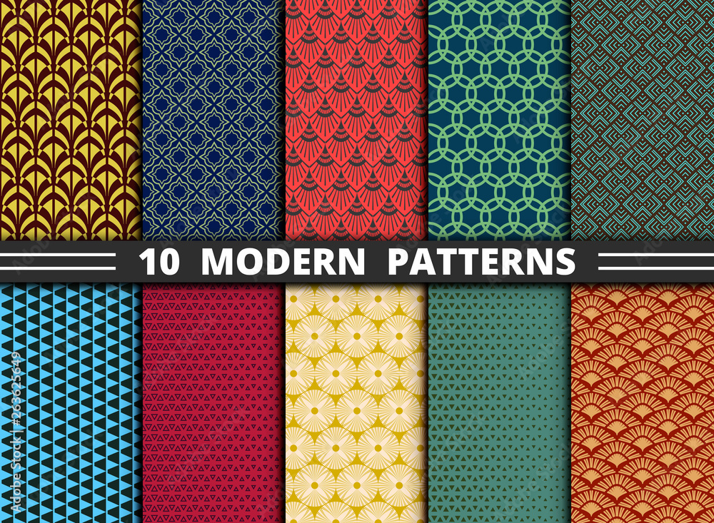 Poster set of abstract modern pattern design colorful background. illustration vector eps10