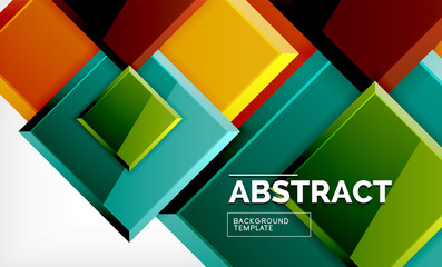 Square abstract background, glossy geometric design