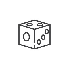 Game dice line icon. linear style sign for mobile concept and web design. Casino dice outline vector icon. Symbol, logo illustration. Pixel perfect vector graphics