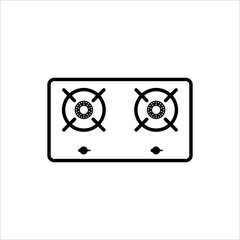 Gas Stove Icon, Gas Burner Icon