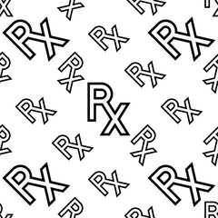 Rx Icon Seamless Pattern, Rx Pharmacy Icon, Rx Medical Prescription Icon, Rx Medicine Icon