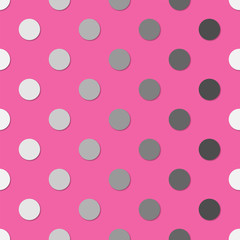 Polka dots colorfull seamless pattern. 3d vector background. Retro style print.