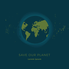 Planet earth in flat style. Vector illustration