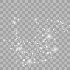 White sparks and golden stars