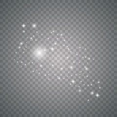 White sparks and golden stars