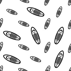 Surfboard Icon Seamless Pattern, Surf Board Icon, Water Sport Icon