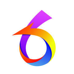 Number Six Arrow Logo Vector