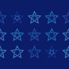Fototapeta na wymiar Seamless vector background. Stars with hatching. Hand drawing. Can be used for wallpaper, textile, invitation card, wrapping, web page background.