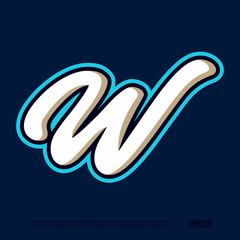 Modern professional letter emblem for sport teams. W letter