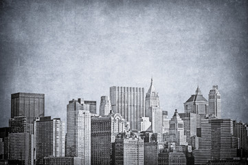 Vintage image of New York City skyline