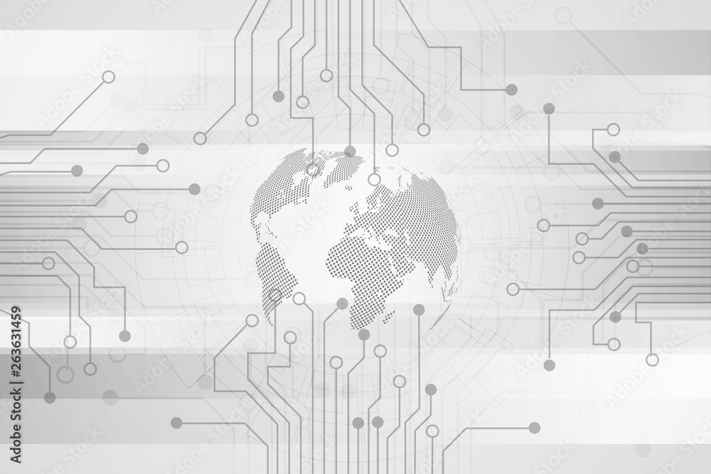 Poster global network connection.business concept and internet technology.technology background . vector il