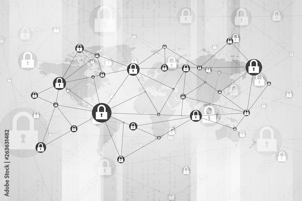 Poster future cyber technology web services for business and internet project. cyber security and informati
