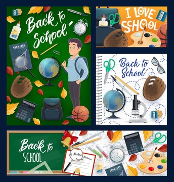 Back to School, student and education items