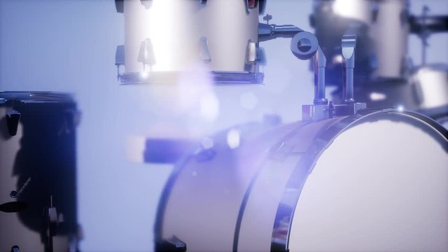 4k drum set with DOF and lense flair
