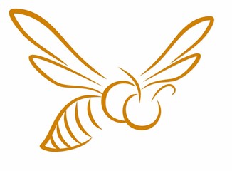 Obraz premium A symbol of the flying stylized bee.