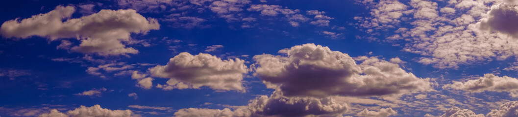 blue sky background with tiny clouds. panorama