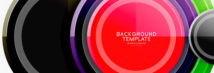 Circle geometric abstract background template for web banner, business presentation, branding, wallpaper