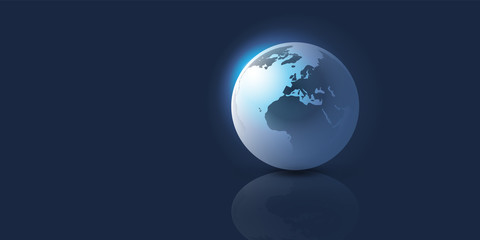 Earth Globe Design - Global Business, Technology, Globalisation Concept, Vector Template 