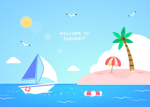Happy summer travel illustration